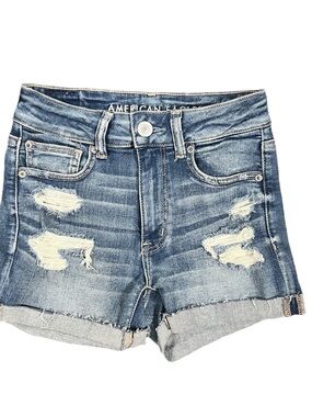 American Eagle Outfitters Distressed Denim Hi Rise Shorts Size 2